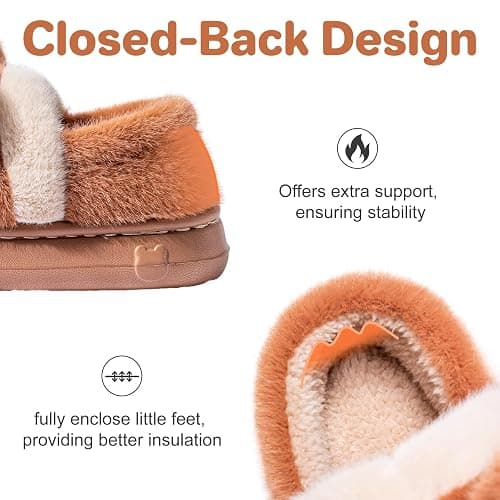 Drecage Toddler Kids Slippers Girls Boys House Shoes Winter Slippers Plush Warm Soft with Cute Cartoon Design Indoor Shoes thumbnail 6
