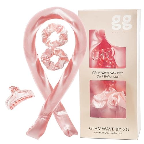 Geoul Gwanli Heatless Hair Curlers Set – Satin Curling Rod, Claw Clip & Scrunchies for Damage-Free Curls, No Heat Hair Styling and Reusable (Light Pink, Large) - Image 1