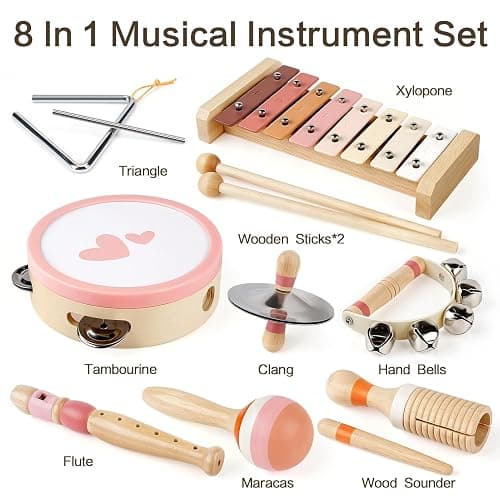Kids Musical Instruments Musical Toy Xylophone Maracas Girl Toys Baby Wooden Baby Toys for Girl Boy Gifts thumbnail 3