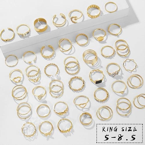 IFKM Gold Knuckle Rings Set For Women Vintage Stackable Joint Finger Midi Rings Dainty Cubic Zirconia Crystal Simple Twist Hollow Cute Rings Pack Jewelry Gift thumbnail 6