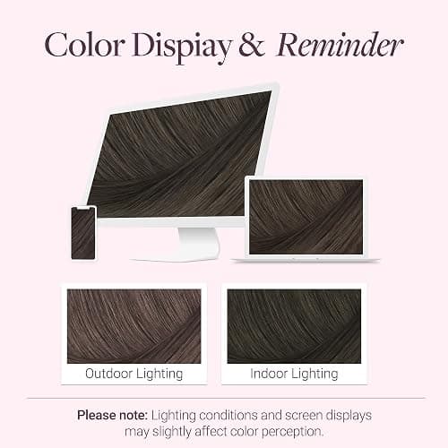 GOO GOO Clip in Hair Extensions Real Human Hair, Remy Human Hair Extensions Clip ins for Women, Natural Human Hair, 18inch 120g 7Pcs, 1C Mocha Brown thumbnail 7