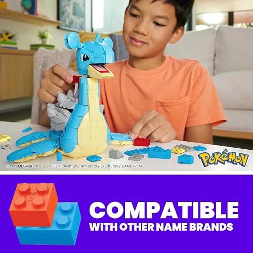 MEGA Pokémon Building Toys Set Lapras with 527 Pieces, Articulated and Poseable with Motion, 6 Inches Tall, for Kids thumbnail 3