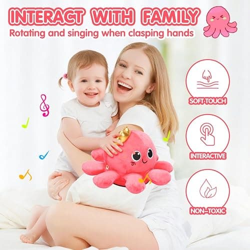 Baby Crawling & Walking Toys 6-12 Months Musical Octopus Plush Light up Stuffed Animal Dancing 1 Year Old Girl Gifts Music Sensory Walking Toy 0-6 7 8 9 Months Learning Newborn Baby Girl Birthday Gift thumbnail 6