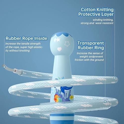 Jump Rope for Kids-Adjustable Cotton Braided Skipping Rope with Wooden Handle for Toddler Fitness Workout Exercise Outdoor Activity thumbnail 2
