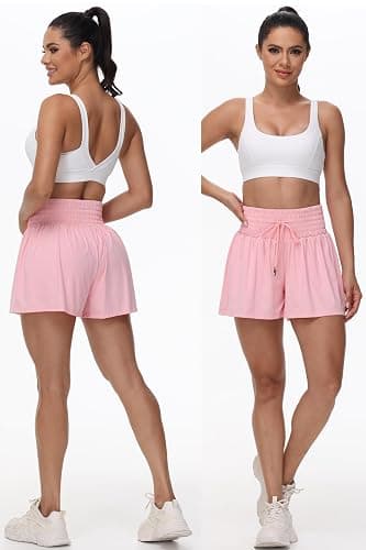 Blaosn Flowy Athletic Shorts for Women Gym Workout Running Short Pants High Waist Skort with Pocket Casual Summer Clothes thumbnail 2