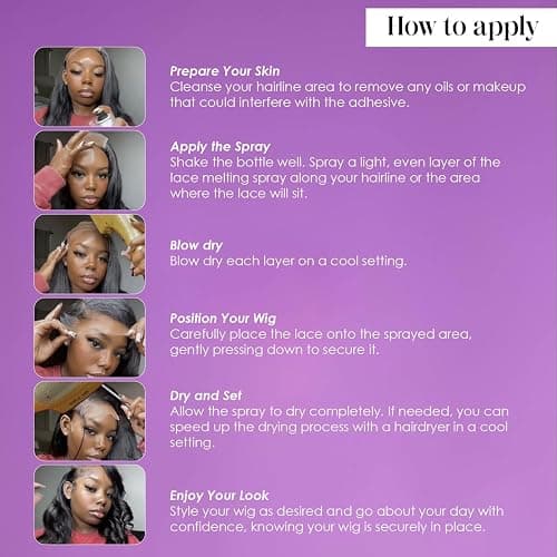The Frontal Queen Lace Melting Spray, Ashy Lace Melting Spray for Lace Wigs, Lace Bond Spray, Extra Hold Lace Melting Spray Adhesive Wig, No Residue, Long Lasting Safe Formula - 4.2 oz thumbnail 6