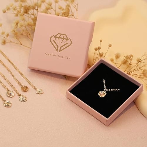 Qyalie Dainty Flower Necklace for Women Birthflower Birthstone 14K Gold Plated necklaces Trendy Zircon Birthday for Women Jewelry thumbnail 6