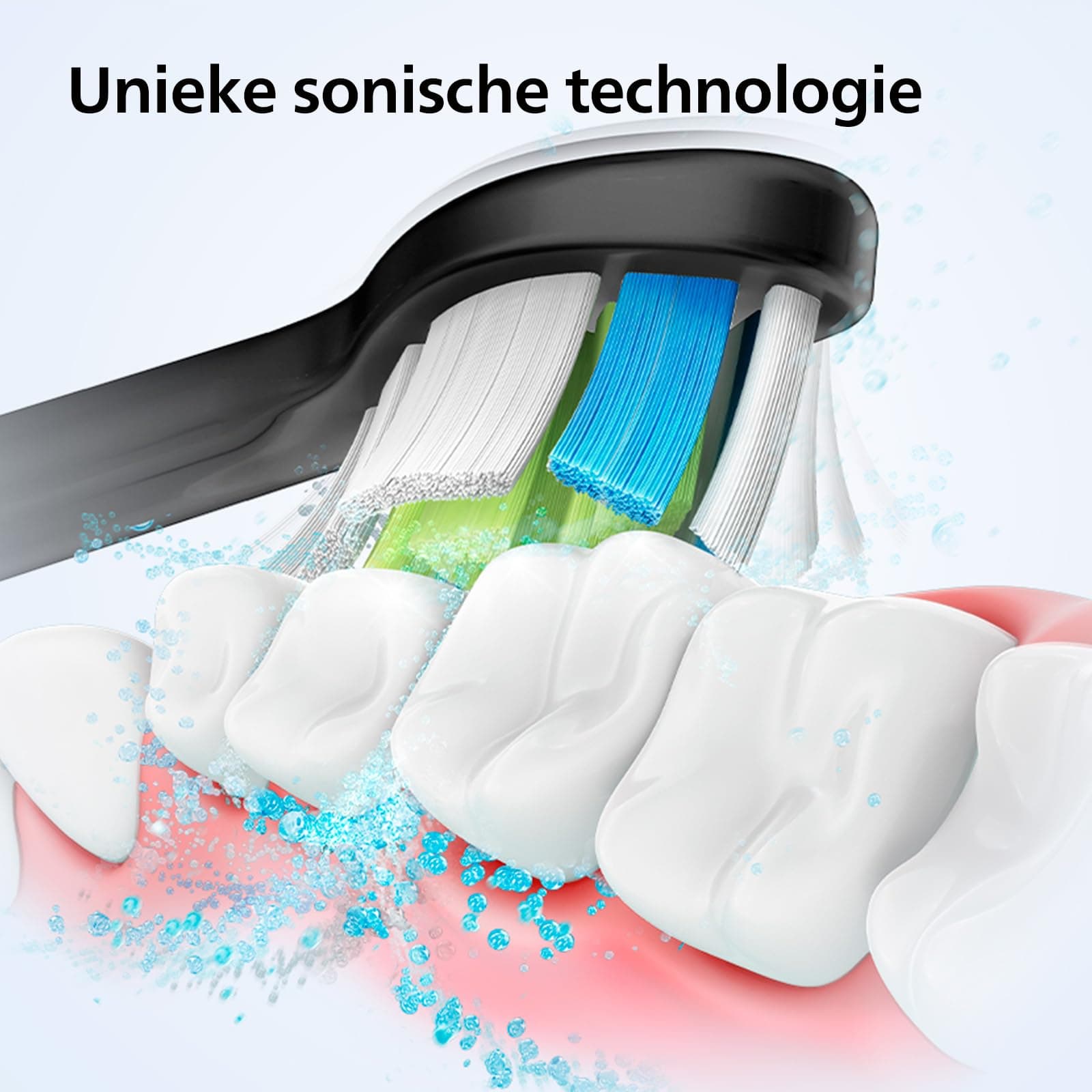 Philips Sonicare 4100 – elektrische tandenborstel voor volwassenen met 1 Philips W2 Optimal White Sonic-opzetborstel in zwart, slank reisetui en USB-oplader (model HX3683/54) thumbnail 3