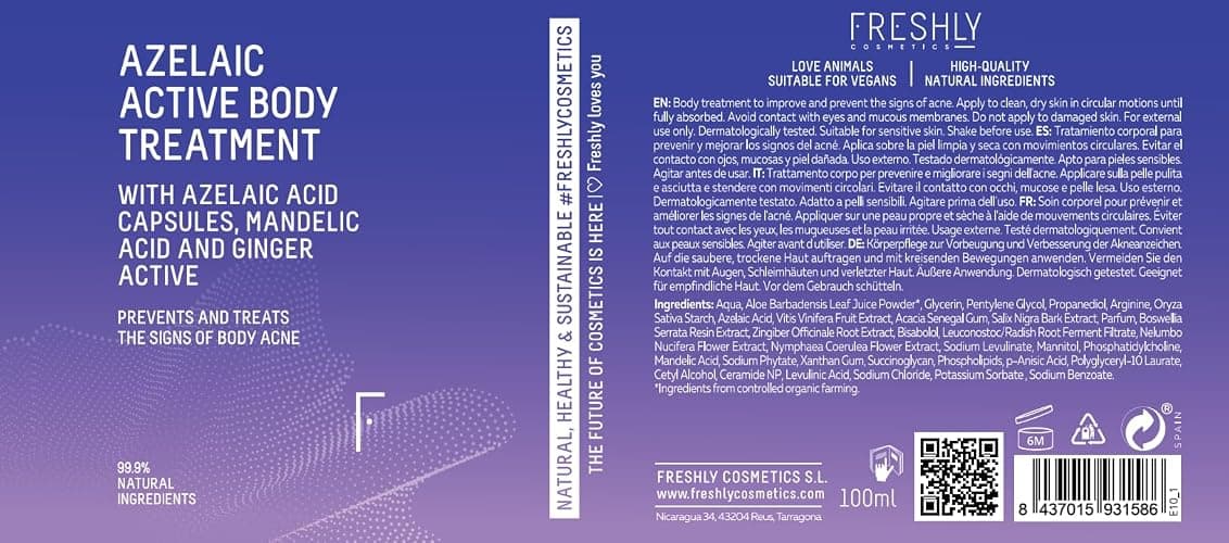 Freshly Cosmetics Siero corpo antiacne Azelaic Active Body Serum, 100ml thumbnail 8