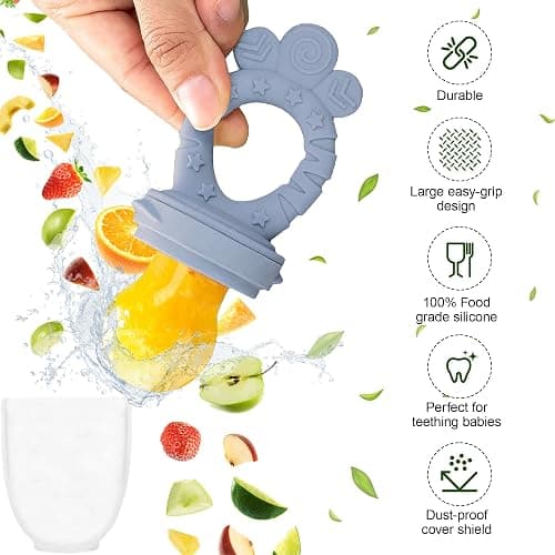 Silicone Baby Feeding Set – 10 Pcs Baby Led Weaning Supplies & Self Feeding Kit | BPA-Free Toddler Plates and Bowls Set, Bib, Fruit Feeder, Cup, Spoons & Forks – Empower Independence with LimeOr -Gray thumbnail 7