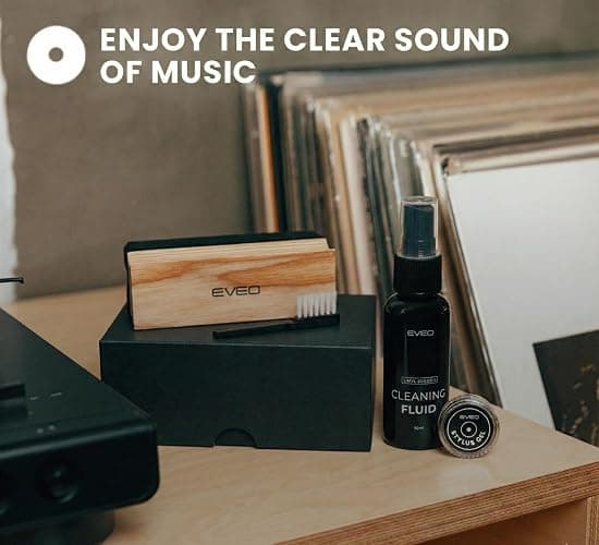 EVEO Vinyl Record Cleaning Kit - 4-in-1 Premium Vinyl Record Cleaner & Vinyl Cleaning Kit with Velvet Brush, Vinyl Cleaner Liquid, Duster & Turntable Stylus Gel thumbnail 5