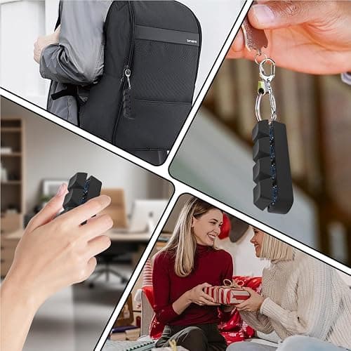 2Pcs Keyboard Fidget Toy, Fidget Toys, Quality and Built to Last, Clicky Fidgets Toy, Portable Fidgets Keyboard 4 Buttons with Keychain, Fashional Functional Gifts for Adults and Kids (Black Clicky) thumbnail 6