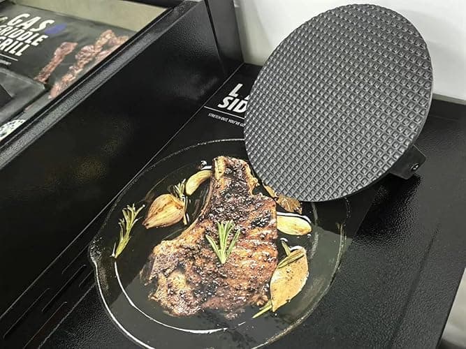 Firsgrill Burger Press 7.08" Round & 8.3”X4.3”Rectangle Heavy-Duty Cast Iron Smash Meat Steak With Wood Handle for Blackstone Camp chef Pitboss Weber Treager Griddle Grills (Round & Rectangle) thumbnail 7