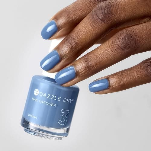 Dazzle Dry Nail Lacquer (Step 3) - Varsity Blues - A muted light denim. Full coverage cream. (0.5 fl oz) thumbnail 5