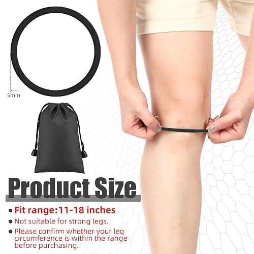 Foilswirl Silicone Patella Knee Band for Basketball Patella Tendon Support Knee Pain Running Tendon Brace Support Strap(2,Black,M) thumbnail 2
