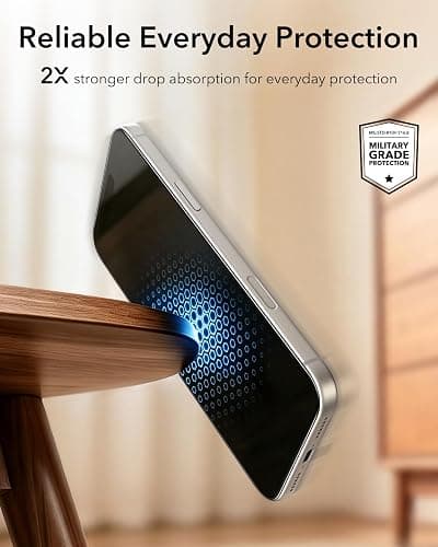 ESR 3 Pack for iPhone 17 Pro Max Privacy Screen Protector, Classic | Easy One-Pull Installation, 2X Impact Absorption, Anti-Spy, Full-Coverage Protection, UltraFit Tray, 9H Tempered Glass thumbnail 5