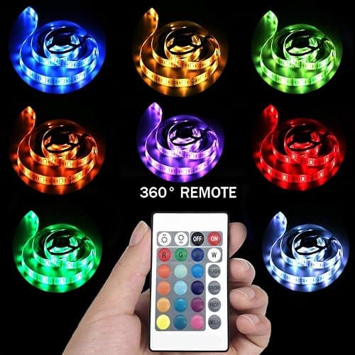 111111 Battery Powered Led Strip Lights,2 Pack 6.56ft Strip Lights Battery Operated Led Strip Kit,24-Keys Remote Controlled,DIY Indoor and Outdoor Decoration thumbnail 3
