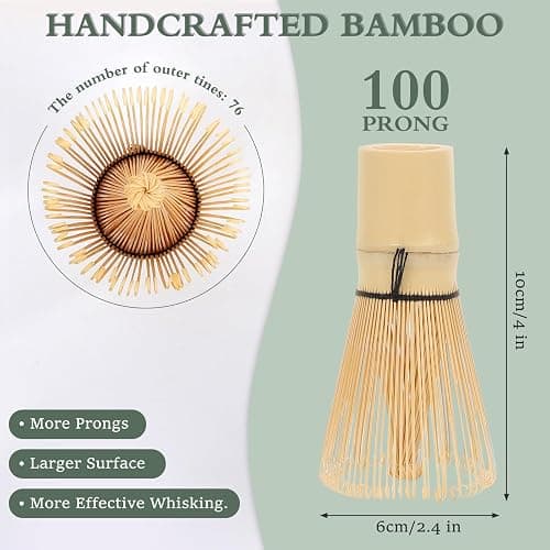 Bamboo Matcha Whisk Traditional Japanese Matcha Whisk Handcrafted Chasen for Matcha Powder Bamboo Whisk for Authentic Matcha Tea Ceremony Tea Preparation thumbnail 3