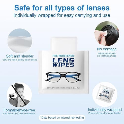 Third-Generation Lens Wipes, 120 Count, Individually Wrapped Pre-Moistened Cleaning Wipes for Eye Glasses, Camera Lens Cleaner, Streak-Free Scratch-Free Screen Cleaning for Phone, Sunglasses, Laptop thumbnail 5