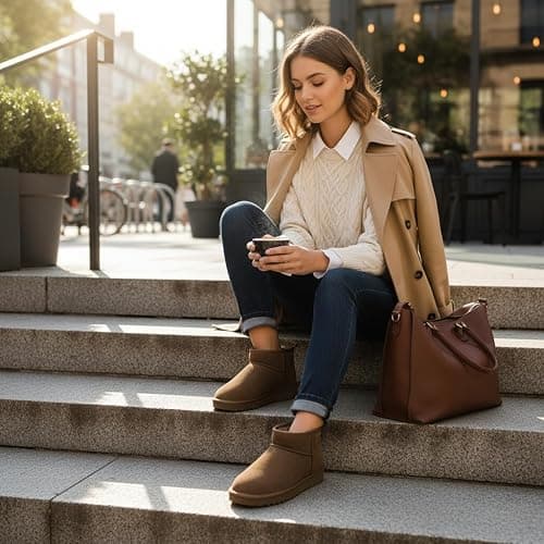 CUSHIONAIRE Hip 2 Genuine Suede Ankle Boots for Women, Cozy Faux Shearling Lining Pull On Winter Womens Boots thumbnail 3