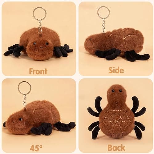 Niceup 4.7in Insect Stuffed Animal Keychains 6pcs Bug Party Favors Decor Toys Cute Small Plushies Spider Caterpillar Ladybug Ladybird Bumblebee Moth Snail for Halloween Kids Christmas Stuffer Gift thumbnail 3