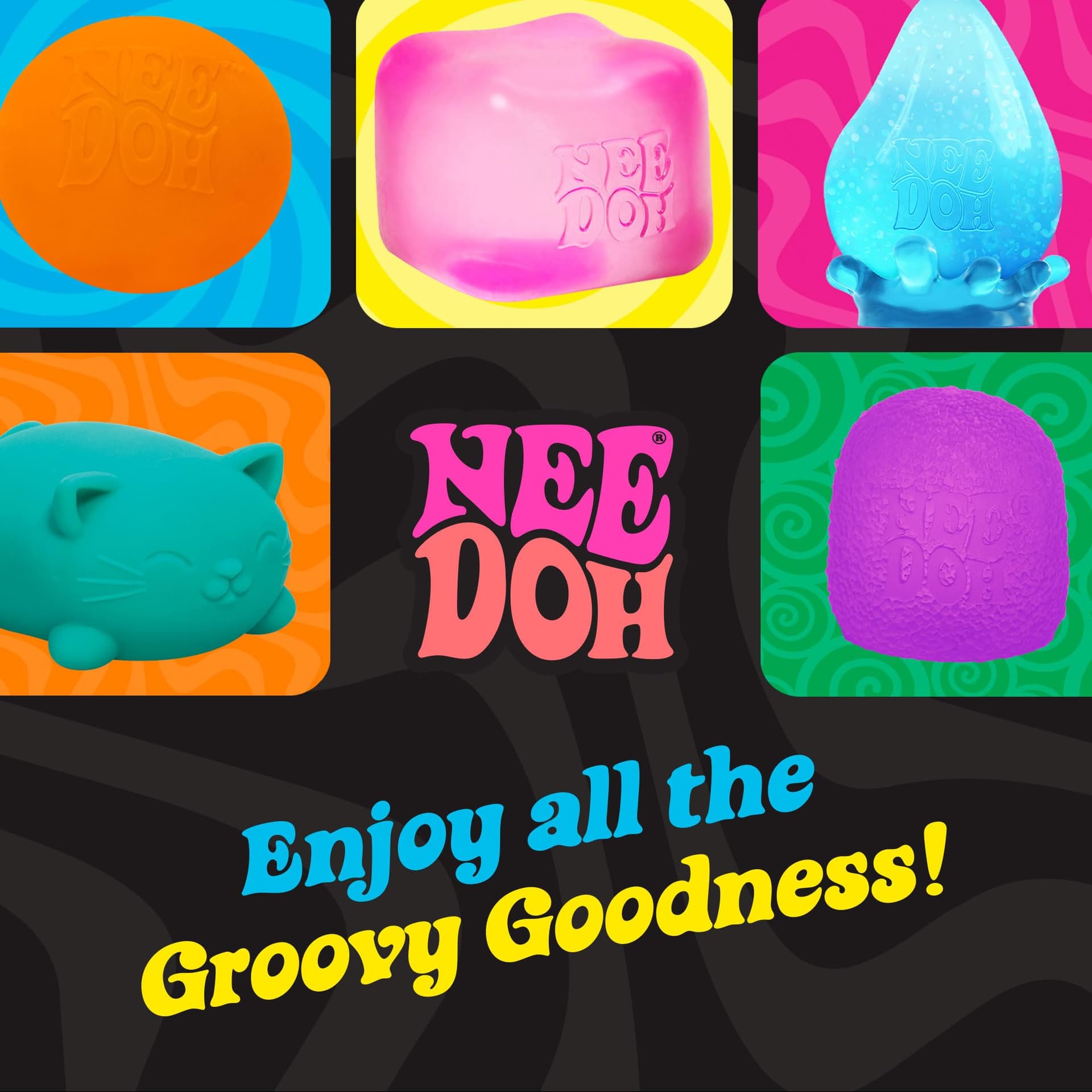 Nee Doh Cool Cats Teenie Multipack, 4 Assorted Colours/Styles - Dough Filled, Tactile Sensory Play, Soft Squeezable Texture, Vibrant Fun Colours, Ideal Collectible and Easter Gift thumbnail 7