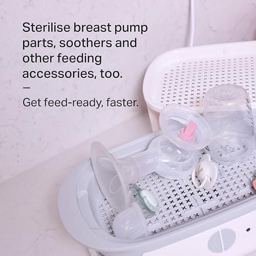 Tommee Tippee Supersteam Electric Steam Steriliser for Baby Bottles, Kills Viruses and 99.9 Percent of Bacteria, 5-Minute Sterilisation Cycle, White thumbnail 5