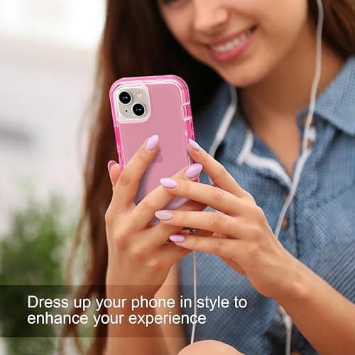 Follaroma for iPhone 15 Plus Case, Heavy Duty Shockproof Protection Phone Cases, Anti-Drop, Dual Layer Transparent Protective Cover Compatible with iPhone 15 Plus, 6.7 inch,Crystal Pink thumbnail 7