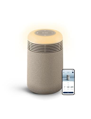 BLUEAIR Air Purifier & Sunrise Alarm Clock for Bedroom, Nursery – HEPA, HEPASilent™, Wake-Up Light, White Noise & Soothing Sounds for Natural Sleep, USB-C, Mini Restful - Image 1