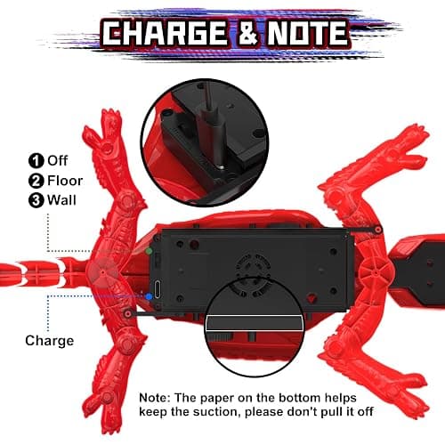 FirYawee Wall Climbing Remote Control Chameleon, Remote Control Robot Kids Toys, 360° Rotating RC Stunt Car with Light, Rechargeable RC Robot Toys for 3-12 Year Old Boys Kids thumbnail 8