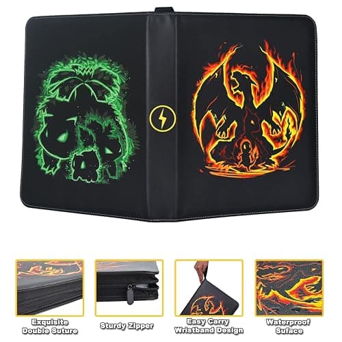 LIMSTDIC Card Binder with Sleeves - 9-Pockets Card Binder Holder Compatible with TCG Trading Cards, Card Storage Album with Zipper for Boys Girls Organized Holds Up to 900 Cards thumbnail 5