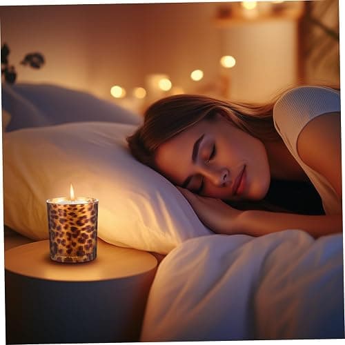 IMIKEYA Stable Vintage Leopard Print Glass Candle Holder for Decorative Candle thumbnail 5