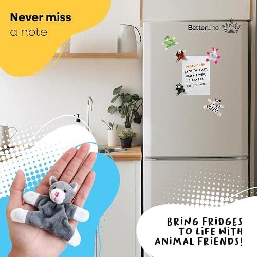 Fun and Educational Animal Fridge Magnets for Kids -Soft Plush Magnetic Animal Characters for Learning and Play, Fridge Toys for Toddlers 1-3, Board Magnets, Locker Buddies - 8 thumbnail 8