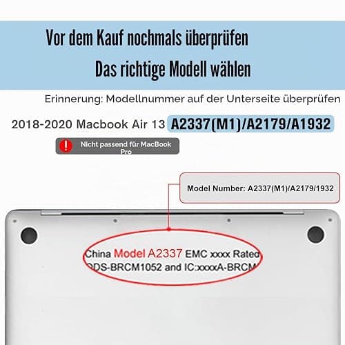 Fintie Hülle kompatibel mit MacBook Air 13 M1 (2018-2020) | A2337(M1)/A2179/A1932, Ultradünne Hartschale Schutzhülle Snap Case, Transparent thumbnail 2