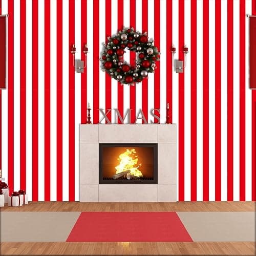 100Ft Long Tablecloth Roll Red and White Striped Tablecloth Carnival Circus Tent Party Supplies Halloween Christmas Plastic Picnic Table Cover for Birthday Party Circus Backdrop Banner Decoration thumbnail 2