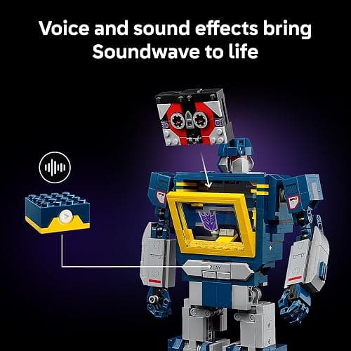 LEGO Icons Transformers: Soundwave - Building Set W/Sound Effects for Adults, 18+ - Model Kit W/Ravage & Laserbeak Figures - DIY Home Decor - Collectible Gift Idea for Sci-FI & Movie Fans - 10358 thumbnail 4