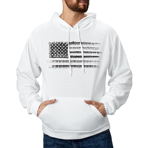 H HYFOL Graphic Hoodies for Men USA Flag American Patriotic Long Sleeve Pocket Pullover Sweatshirts thumbnail 3