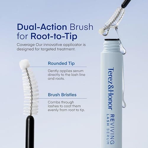 Terez & Honor REviving Lash Serum - Korean Vegan PDRN Lash Growth Serum for Longer, Fuller, Healthier Lashes - Peptide & Biotin Lash Conditioner for Root Strengthening - Clean, Gentle, Made in Korea thumbnail 7