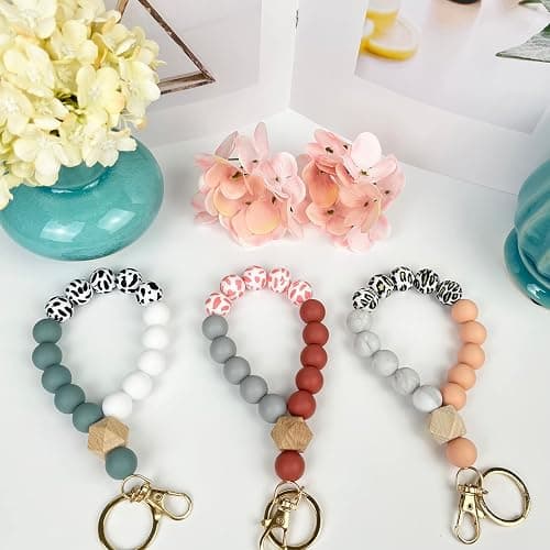 IESCOO 100pcs Silicone Beads for Keychain Making,15mm Rubber Beads kit for Keychain Bracelet Lanyards Pens with Key Rings and Tassels thumbnail 3