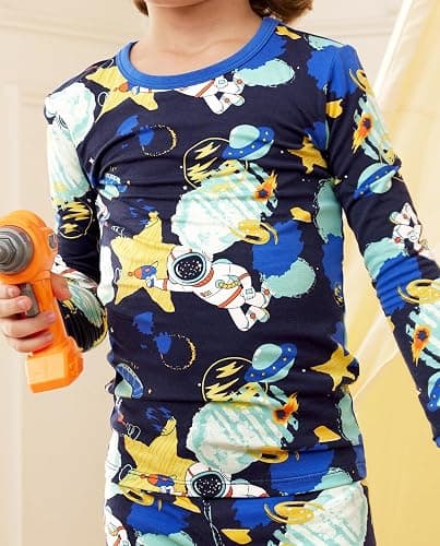 babee Reshinee Bamboo Viscose Toddler Pajamas Boys Girls Baby 12M-8Y Pjs Sets Kids 2pcs Snug fit Long-Sleeve Sleepwear thumbnail 2