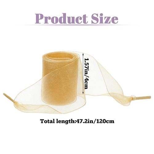 YBEATY 4 Pairs Fashion Shoelaces Casual Ribbon Flat Snow Yarn Shoelace Soft Silk Stain Organza Shoestrings for Ladies Women thumbnail 2