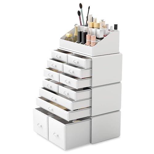 Readaeer Makeup Cosmetic Organizer Storage Drawers Display Boxes Case 12 Drawers （White） thumbnail 7