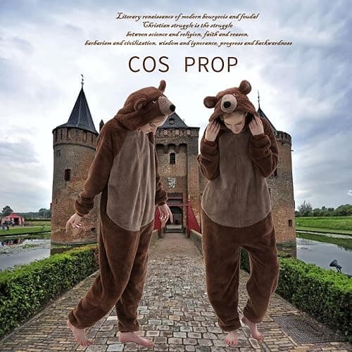 COSUSKET Snug Fit Unisex Adult Onesie Pajamas, Flannel Cosplay Animal One Piece Halloween Costume Sleepwear Homewear thumbnail 5