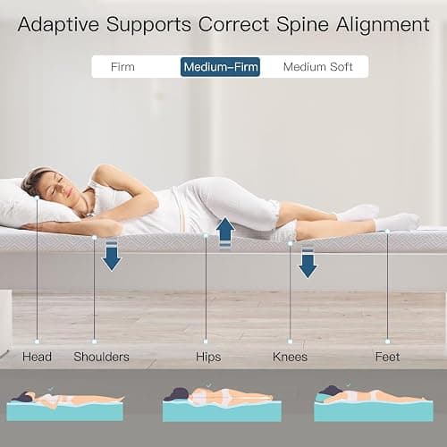 Airensky Twin XL Mattress Topper, 3 Inch Gel Memory Foam Mattress Topper for College Dorm Ventilated Soft Mattress Pad Topper with Washable Cover for Pressure Relief Back Pain, CertiPUR-US Certified thumbnail 6
