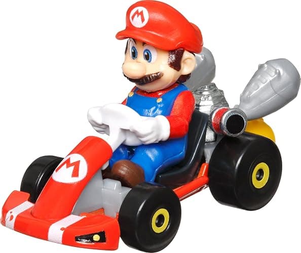 Hot Wheels Mario Kart Toy Vehicle 4-Pack with Princess Peach on Moto Exclusive for Kids Ages 3 and Up thumbnail 4