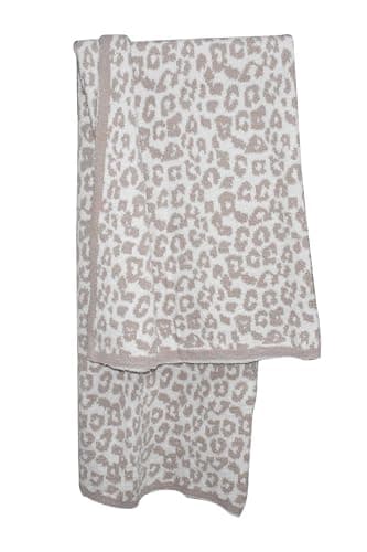 Ultra Soft Leopard Throw Blanket for Couch, Lightweight Warm Fluffy Reversible Cream Cheetah Throw Blanket for Sofa Bed Decor, Beige thumbnail 5