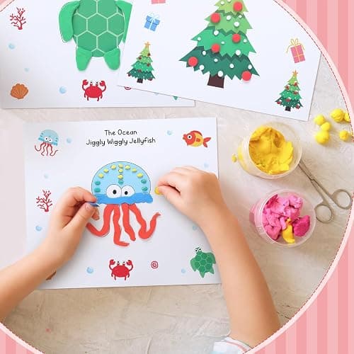 Hoolerry 8 Pieces Play Dough Activity Mats Play Mats for Clay or Dough Play Dough Clay Mats Accessories for Family thumbnail 5