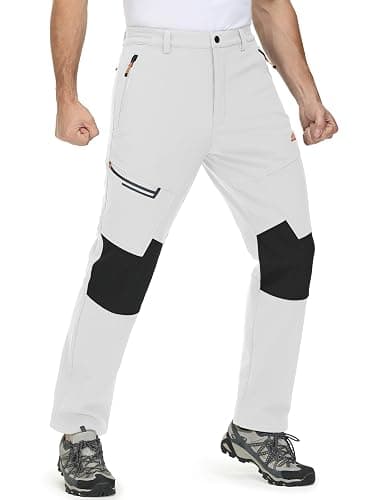 MAGCOMSEN Men's Winter Pants Fleece Lined Ski Snow Pants Water Resistant 4 Zip Pockets Outdoor Pants thumbnail 2