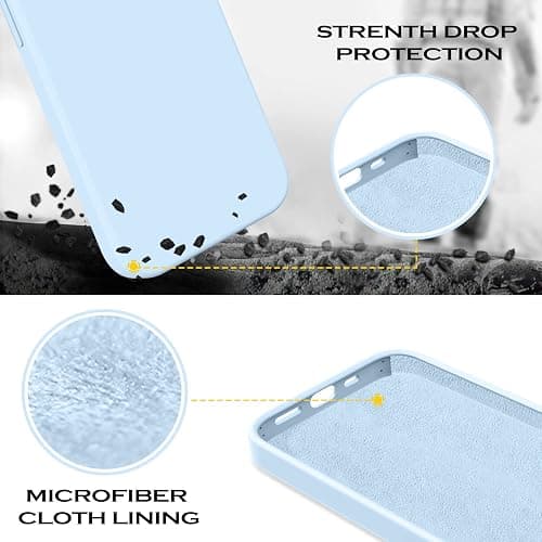 Telaso for iPhone 14 Pro Case, Liquid Silicone Soft Gel Rubber iPhone 14 Pro Phone Case Slim Case with Microfiber Lining Shockproof Protective Phone Cover, Light Blue thumbnail 2