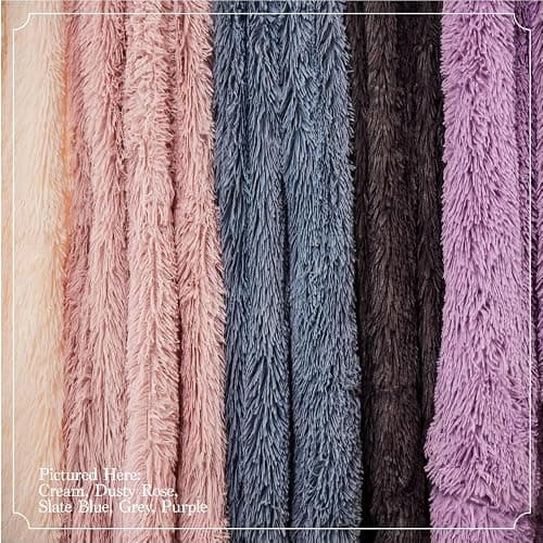 The Connecticut Home Co Bedding Blanket, King 108x90, Soft Fluffy Room Decor, Cozy Warm Throws for Bed, Gifts for Women, Bedroom Cute Aesthetic Blankets Shag and Sherpa Gray thumbnail 8